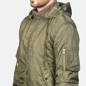 Chaqueta Bomber Verde Oliva Unisex al por Mayor, Abrigo Acolchado Cálido de Invierno, Ropa Urbana con Ribete de Piel, Impermeable, Cortavientos y Acolchado a la Moda - Product Image 6