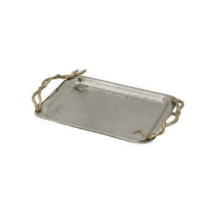 Plateau de service vintage en aluminium, design élégant pour la maison, les restaurants, plateau de service pour café, plateau décoratif couleur cuivre - Product Image 2