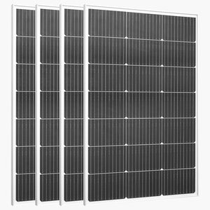 4 Pannelli Solari Monocristallini Bifacciali da 100W, Modulo Fotovoltaico ad Alta Efficienza 23% con Uscita MC4, Telaio in Alluminio, Impermeabile IP65 - Product Image 1