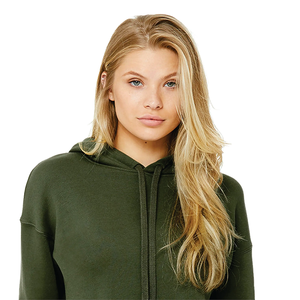 Sudadera Corta con Capucha para Mujer, Color Verde Sólido, 100% Algodón, Tejido Casual, Manga Larga, Ropa de Otoño, Hecha en Pakistán, Sudaderas Unisex - Product Image 3