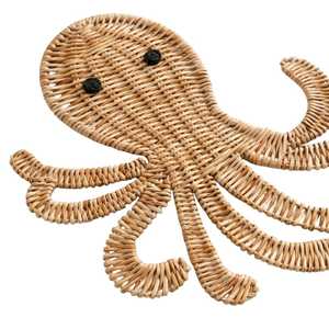 Décoration murale en rotin de haute qualité en forme de pieuvre, mobilier de chambre d'enfant, sculpture murale en osier tressé représentant une créature marine, vente en gros - Product Image 1