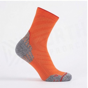 Orange Crew <b>Socks</b> Breathable Running <b>Socks</b> for Adults Summer Season Spandex <b>Polyester</b> Knitted Solid Pattern - Product Image 3