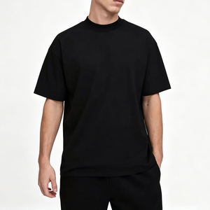 T-shirt en coton épais pour homme, coupe ample, logo personnalisé, fournisseur de vêtements en gros - Product Image 6