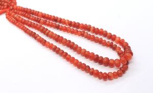 Natural Orange Chalcedony Smooth Rondelle Beads 7-10 MM Orange Chalcedony Plain Gemstone Beads 16 Inch Natural Orange Chalcedony - Product Image 4