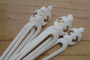 เข็มกลัดผมทรงแท่งยาวทำจากกระดูก |   เครื่องประดับผมน้ำหนักเบาและเรียบลื่น - Product Image 2