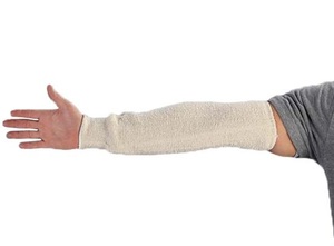 Mangas de tela de rizo de algodón resistentes al calor con banda elástica y puño de punto, mangas de protección para brazos, seguridad industrial, panadería - Product Image 1