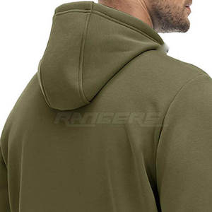 Green <b>Hoodie</b> Soft Fleece 100% Cotton Eco-Friendly Winter Warm Casual Pullover Customizable Cold Weather Front Logo Hooded - Product Image 4