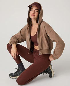 Sweat à capuche zippé léger pour femme de qualité supérieure, taille XL, 100 % coton, tissu tricoté doux et respirant, imprimé numérique sur le devant - Product Image 4