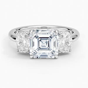 BOJ <b>Ring</b> 075 Asscher Cut 925 <b>Silver</b> Halo Prong Stone <b>Solitaire</b> Diamond <b>Ring</b> 2ct D Color VVS1 Moissanite GRA Certified Low Price - Product Image 1