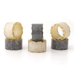 Accessoire de vaisselle à la mode classique Design carré en résine et ronds de serviette en bois pour les occasions de fête de restaurant à la maison stockés - Product Image 6