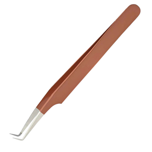 Pince à épiler de précision professionnelle pour extensions de cils, 45 degrés, pointe fine, en acier inoxydable, outils de salon de beauté, OEM - Product Image 2