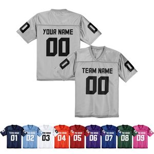 Custom Gray American Football Jersey V-Neck Short Sleeve Mesh Breathable 100% Polyester Sublimation Transfer Print Team <b>Name</b> - Product Image 6