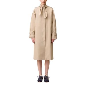 Abrigo Largo Elegante para Mujer, Gabardina de Invierno, Cierre de Botones Cruzados, Estampado, 100% Algodón, Impermeable y Resistente al Viento - Product Image 4