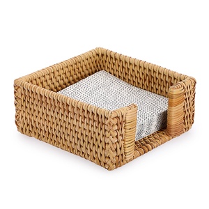 Woven rattan napkin holder <b>small</b> <b>basket</b> for napkins storage office table decoration accessories - Product Image 3