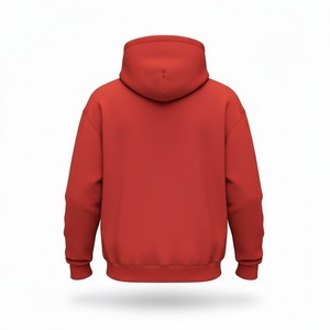 Sweat à capuche Rasheed Mfg Co pour homme, en molleton de coton rouge, coupe décontractée, avec poche avant, style streetwear, pull épais - Product Image 2