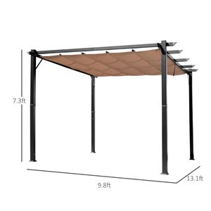 Pergola in Alluminio 10x13 ft con Tettoia Retrattile per Esterni in Grigio Antracite - Product Image 3
