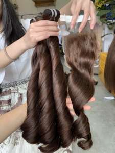 Lots de Cheveux Remy 100% Vietnamiens de Haute Qualité, Prix de Gros, Cheveux Vierges Bouclés et Volumineux de Meilleure Qualité, Marque VNHL, Styles à Trame Unique - Product Image 3