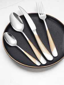 24 Piece Modern Stainless Steel Mirror Polish Cutlery Set Star Handle <b>Flatware</b> Steak Knife Fork Spoon Family Dining Set - Product Image 1
