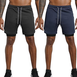 Pantalones Cortos Deportivos para Hombre 2 en 1 con Forro de Compresión, Pantalones Cortos de Gimnasio con Bolsillo para Teléfono, Proveedor Mayorista OEM - Product Image 2