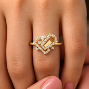 Bague entrelacée en diamant de laboratoire taille ronde DEF VVS Or jaune 18K 14K Bijoux fins personnalisés pour femmes Fournisseur en gros - Product Image 2