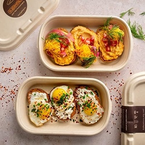 Contenedores de Alimentos Desechables Ecológicos de Bagazo con Tapa, Biodegradables y Compostables, Cajas para Comida para Llevar, Aptos para Microondas - Product Image 4