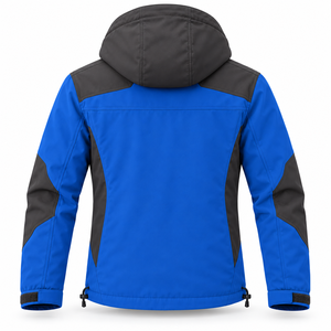 OEM Mens Softshell Winter Jacket Warm Fleece Lining Multi Pocket Hooded Outdoor Wear Climbing Hunting Color Block Travel Jackets - Product Image 3