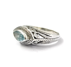 High Quality Blue Quartz <b>Statement</b> <b>Ring</b> Crafted 925 Sterling Silver Everyday & Any Occasion Wear Jewelry - Product Image 3