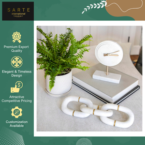 Plateau de table décoratif de luxe fait main en marbre, moderne, étanche, écologique et personnalisable, de qualité supérieure, pour la maison, avec motif chaîne, pour Diwali et occasions de sympathie - Product Image 4