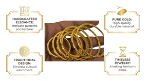 กำไลทองเหลืองหรูหรา ชุบทอง งานฝีมือ เครื่องประดับชาติพันธุ์ ขายส่ง ชุดกำไลทองเหลืองอินเดียแบบดั้งเดิม สำหรับผู้หญิง ชุดเจ้าสาว - Product Image 6