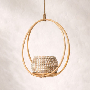 Handcrafted rattan hanging planter <b>plant</b> holder <b>basket</b> pot planters garden party decorations - Product Image 5