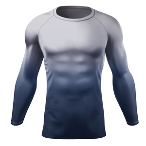 Rashguard de sublimation MMA à manches longues en polyester/spandex, séchage rapide, respirant, pour fitness et course à pied, col rond, pour hommes, Raccoon Sports - Product Image 1