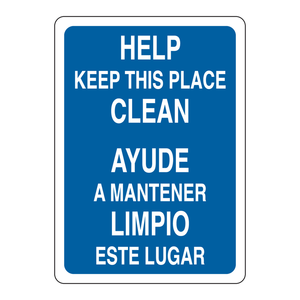 Señal de Limpieza Bilingüe en Inglés/Español, de PVC, para Montar en la Pared, para Lugares de Trabajo - Product Image 2