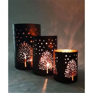 Ensemble de coupelles votives géométriques nordiques en métal doré bicolore, porte-bougie creux sculpté, support décoratif en fer pour bougies chauffe-plat, idéal pour le Ramadan - Product Image 5
