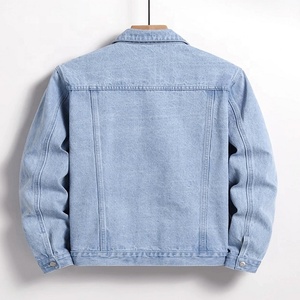 2023 Stylish <b>Men's</b> 100% Cotton Denim <b>Jackets</b> with Fur Decoration Plus Size Regular Fitted <b>Long</b> Sleeves Embroidery Outwear - Product Image 1