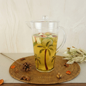 [Holar] Pichet en plastique incassable de 73 oz, motif palmier tropical unique, fabriqué à Taïwan, pour restaurants, hôtels, bord de mer - Product Image 5