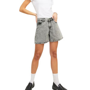 Shorts de mezclilla de cintura alta para mujer, a la moda, holgados, casuales, personalizados, al por mayor - Product Image 1