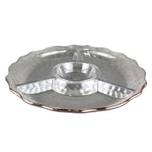 ถาดเสริฟพลาสติกทรงสี่เหลี่ยมผืนผ้าขอบทอง - Product Image 3