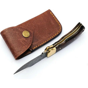 Cuchillo de Bolsillo Burraq DIY Industrial OEM Personalizado Hecho a Mano de Acero de Damasco de 8 Pulgadas con Funda de Cuero, Regalo de Aniversario, Regalo para Padrinos de Boda - Product Image 3