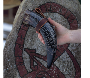 Corne à boire artisanale 100% corne à boire médiévale Viking naturelle corne de vache à boire de la bière - Product Image 4