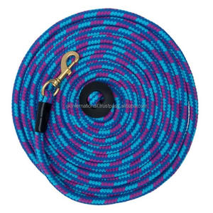 Handcrafted New Arrival Poly cotton Horse Lead rope custom sizes bulk order with solid brass <b>snap</b> <b>hook</b> horse lead rope - Product Image 3