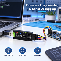 Modules de conversion de signal série USB vers TTL FT232RNL en stock, adaptateur UART 3.3V 5V, carte de programmation avec câble 8 broches en vrac