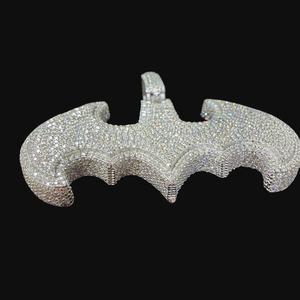 Colgante Hip Hop de Plata de Ley 925 con Moissanita VVS de Corte Brillante Redondo, Chapado en Rodio, Joyería Moderna Unisex - Product Image 6