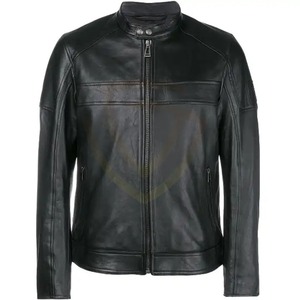 Chaqueta de Cuero para Hombre, Piel de Oveja Genuina, Cierre de Botones, Color Negro Premium, Chaqueta de Cuero Moderna para Hombre 2026 - Product Image 4