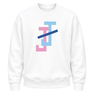 เสื้อสเวตเชิ้ตคอกลมสีขาว แต่งโลโก้ลายตราสัญลักษณ์  ผ้าฟลีซสวมใส่สบาย เหมาะสำหรับผู้ชายและผู้หญิง แฟชั่นสตรีทแวร์ ชุดกีฬา หรือใส่ในชีวิตประจำวัน - Product Image 1