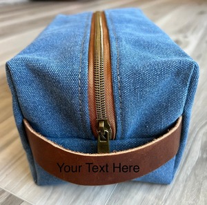 Leather Canvas Toiletry Bag Waterproof Travel Organizer Cosmetic Dopp Kit Large Capacity Travel <b>Case</b> LCTB-0077 - Product Image 6