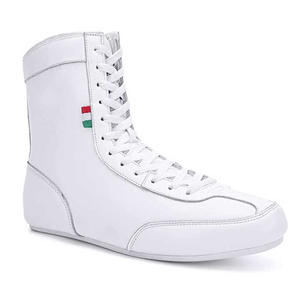 Zapatos de Boxeo con Cordones, de Caña Alta, Negros, para Entrenamiento, a Precio Económico y con Servicio OEM ODM, Malla Transpirable, Cuero, Marca Personalizada - Product Image 2