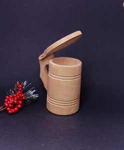 Jarra de Cuerno Vikinga Hecha a Mano, Pulida, de Madera, Estilo Rústico Medieval, Ecológica, Personalizada con Grabado, Coleccionable, para Cerveza o Cerveza Artesanal - Product Image 2