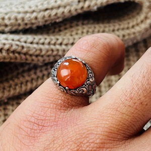 Carnelian <b>Ring</b> Boho Ethnic Brass <b>Finger</b> <b>Ring</b> Women Brass Ethnic <b>Ring</b> Oxidized Silver Finish - Product Image 3