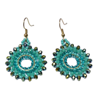 Boucles d'oreilles créoles bohèmes plaquées or, écologiques, avec perles en tissu colorées pour femme, bijoux de mode pour fiançailles