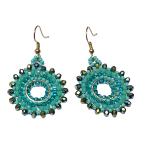 Pendientes de Aro Bohemios Ecológicos Chapados en Oro con Bolas de Tela Coloridas y Cuentas para Mujer, Joyería de Moda para Compromiso - Product Image 3
